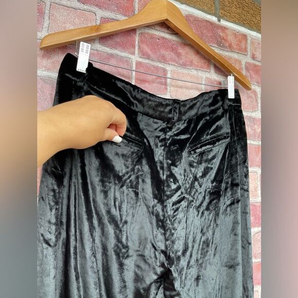 Philosophy Di Alberta Ferretti Black Velvet Trouser Pants Size 8 - Picture 15 of 16